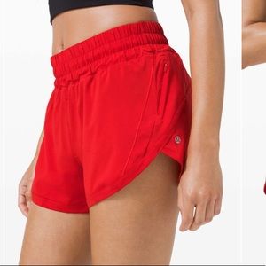 Nwt Lululemon Track That High-Rise Short 3” red